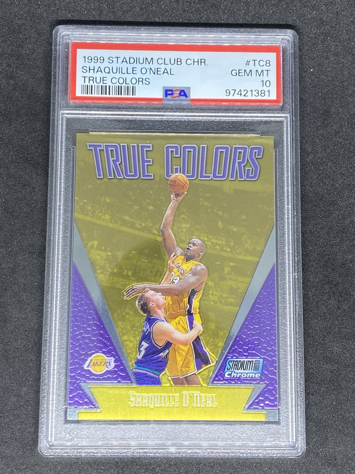 Shaquille O'Neal 1999 Stadium Club Chrome #TC8 True Colors PSA 10 Gem Mint LA