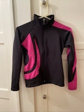 Chloe Noel Child XL or Adult XS Black Figure Skating Jacket Pink Trim