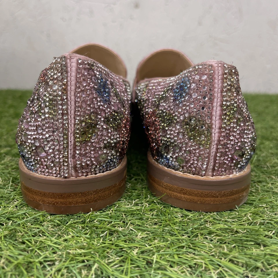 Mocasín Betsey Johnson Aron Multi Floral Estrás Centavo Talla 8M Rosa Zapato Foto 4 de 4