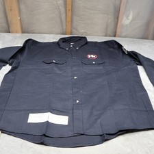 Bulwark Work Shirt Men XXL Blue Flame Resistant FR Button Down Safety LOGO