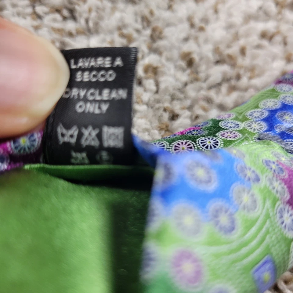 Gravata masculina ERMENEGILDO ZEGNA QUINDICI #108 100% SEDA colorida feita na Itália - Imagem 4 de 4