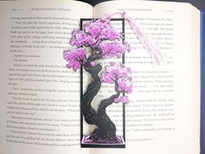 Sakura Bonsai Bookmark – 3D Printed Cherry Blossom Design with Pink Tassel