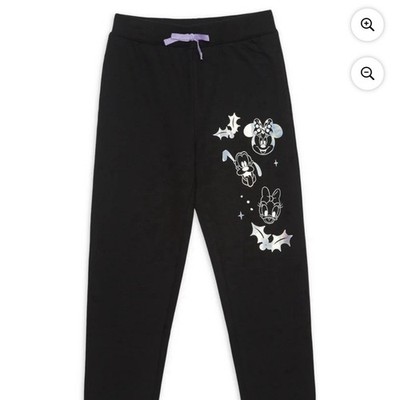 Disney 100 black jogger Sweat pants Christmas girls XL Pluto Minnie Mouse Daisy