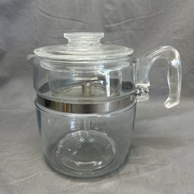 VTG Pyrex 7759 9-Cup Glass Percolator Coffee Pot - Clear