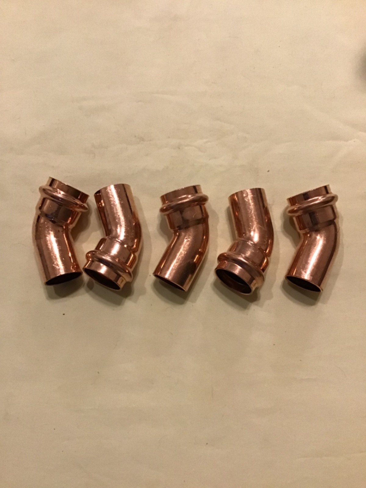Streamline copper press fitting 1" 45 street elbow PF 03344 Bag Qty. 5 pieces.