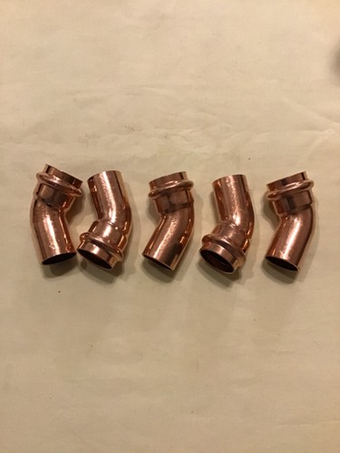 Streamline copper press fitting 1" 45 street elbow PF 03344 Bag Qty. 5 pieces.
