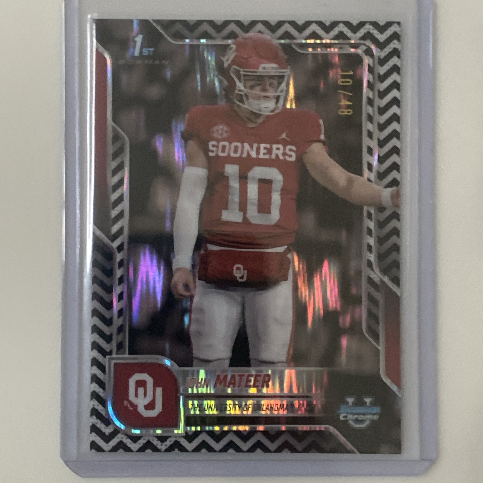 JOHN MATEER #10/48 - Jersey Match 2025 1ST BOWMAN U CHROME BLACK & WHITE STEALTH