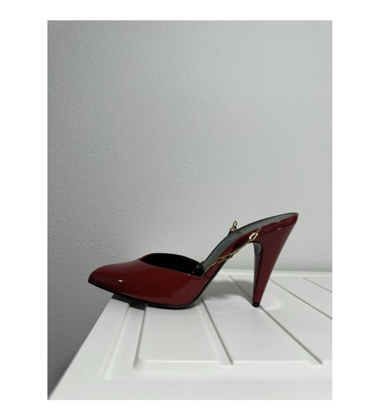 Saint Laurent tacco rosso vernice
