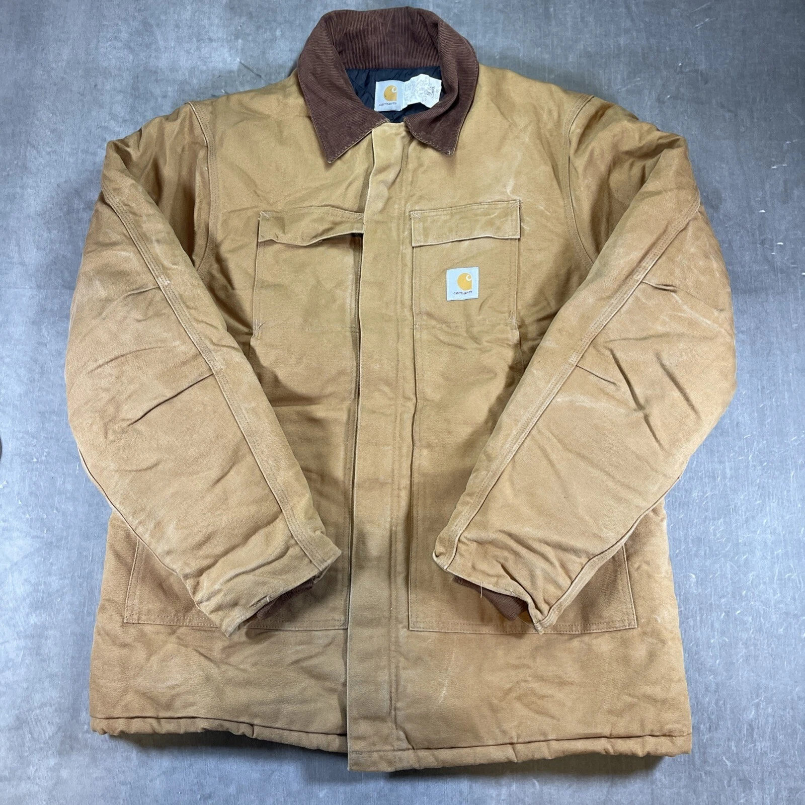 Carhartt Mens Size 48 Tall C03 Sandstone Ridge Lined Work Corduroy Collar Jacket
