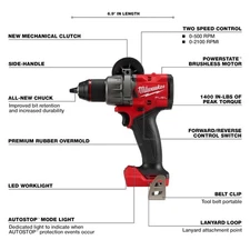 Milwaukee 3697-27 M18 Fuel 18V Lithium-Ion Cordless Brushless 7-Tool Combo Kit