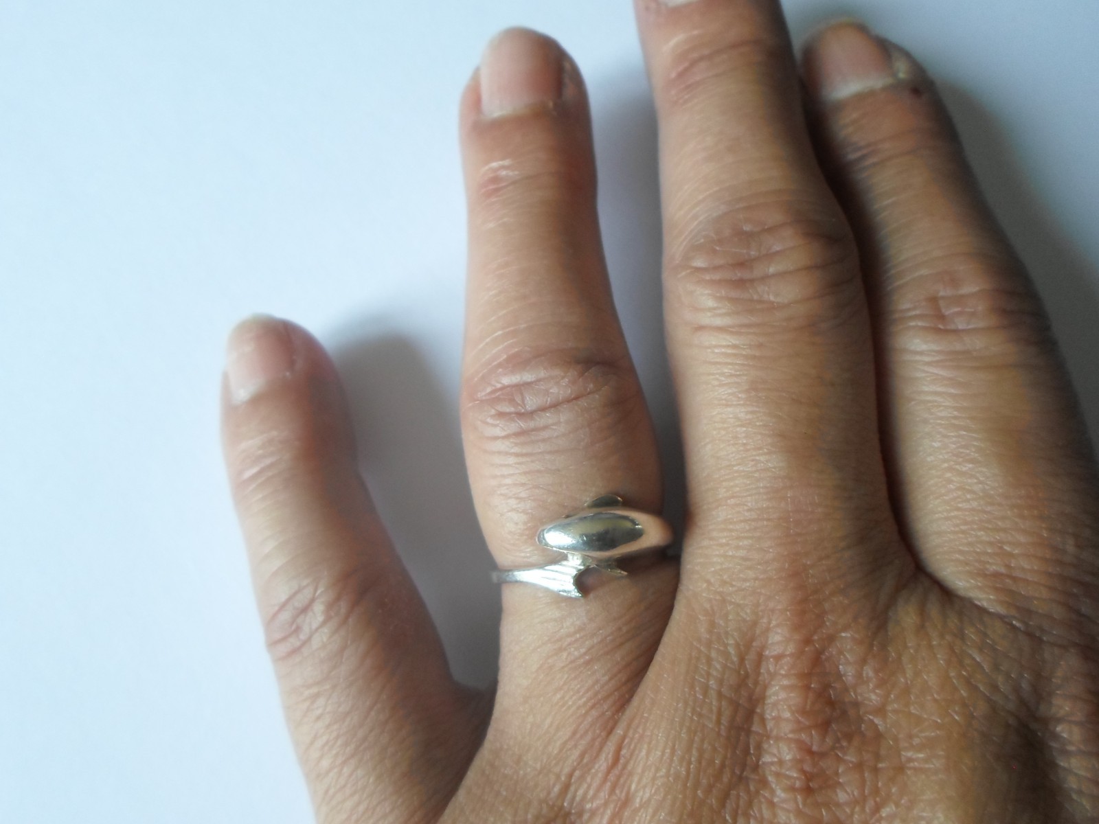 solid silver ring, dolphin, size 55 - image 3