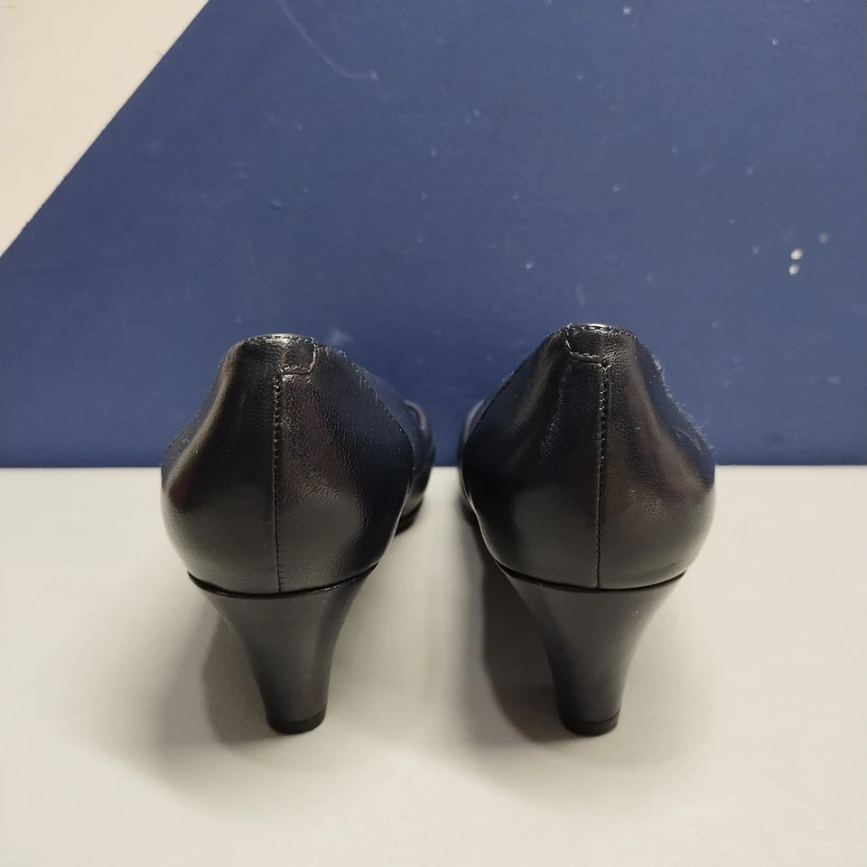 Tacones bajos Easy Spirit Verucas para mujer EE. UU. 6M cuero azul marino punta cerrada sin cordones Foto 4 de 4
