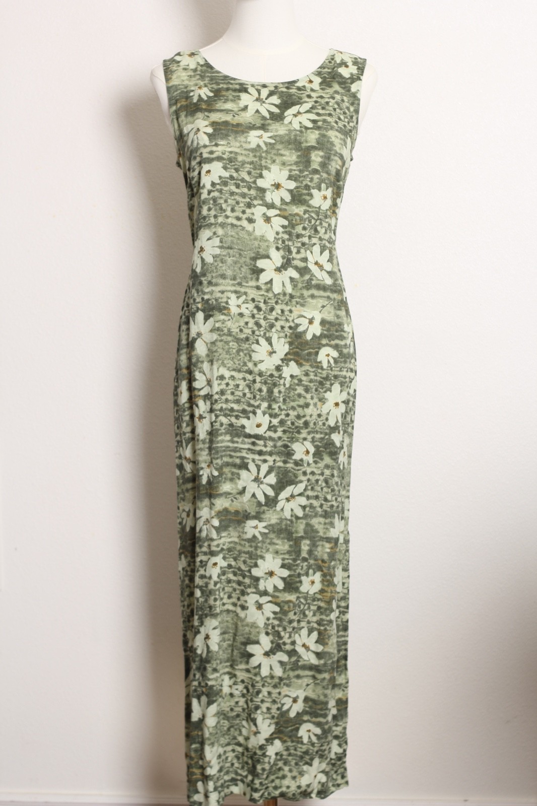 norton mcnaughton Dress women Size Small olive tone overlaid floral