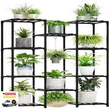 Pflanzenregal Hochregal Terrasse Balkon 10 Regale Schwarz