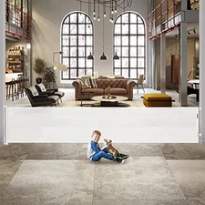 WOMHOM 140 Inch Extra Long Baby Gates Large Openings Outdoor Retractable Gate