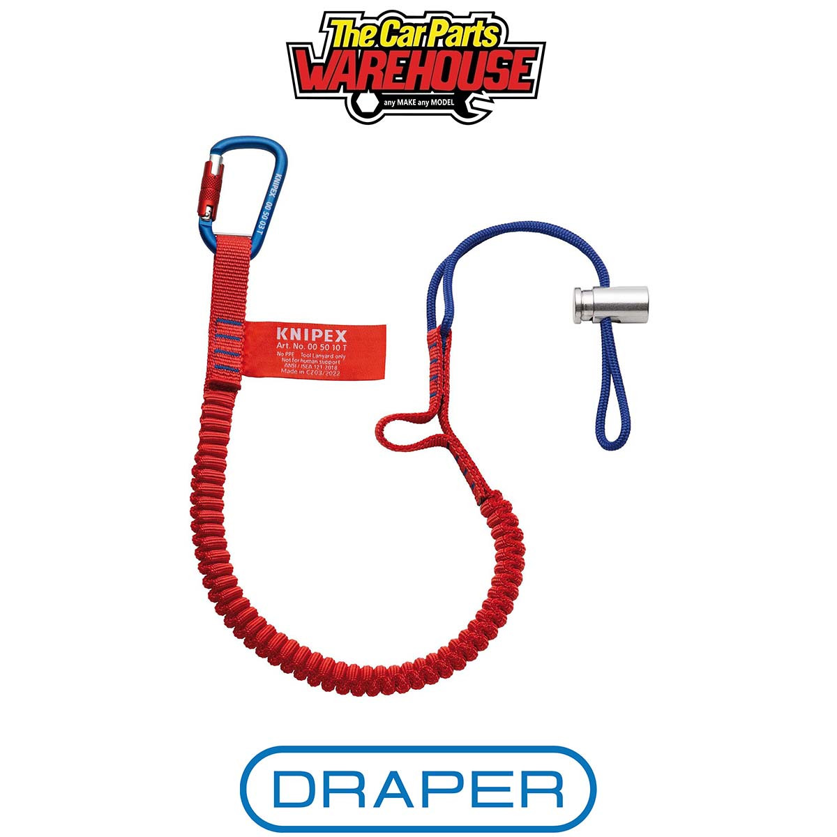 Draper 13163 KNIPEX 00 50 12 T BK Lanyard with fixated carabiner