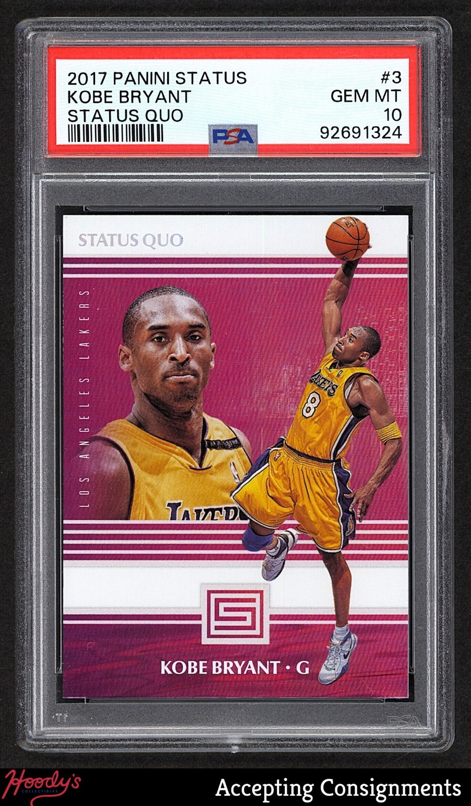 2017-18 Panini Status Status Quo #3 Kobe Bryant LAKERS PSA 10 GEM MINT view 1