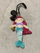 Disney Store Ariel Plush Toy Badge Keychain Little Mermaid
