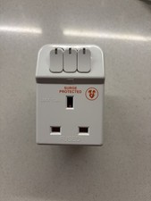 Masterplug 3-Socket Switched Adaptor with Power Surge Protection