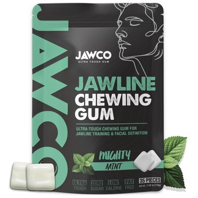 JAWCO Ultra-tough Jawline Chewing Gum | Get a Stronger, Squarer 1-Pack, Green