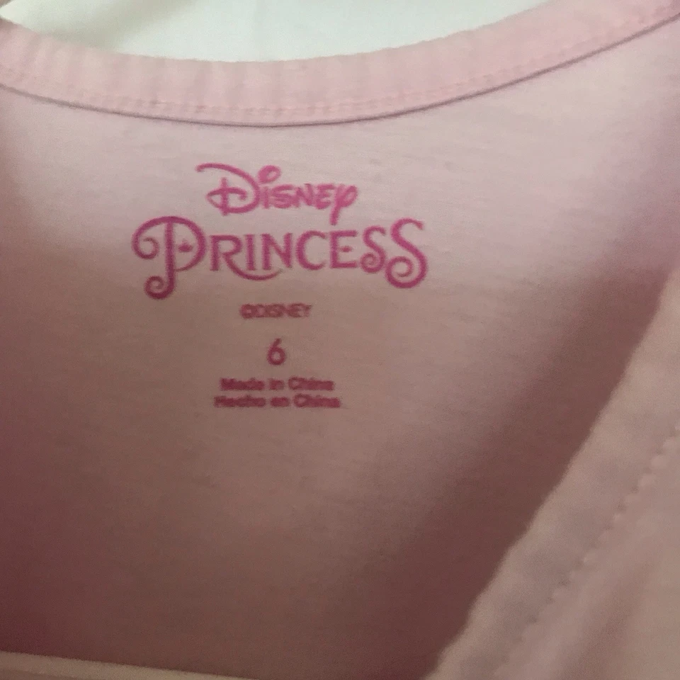 Niñas Disney Princesa Rosa "Mejor Juntos" Top con Acento de Encaje Talla 6 Foto 2 de 2