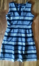 Madewell Navy & White Striped Fitted Dress Small