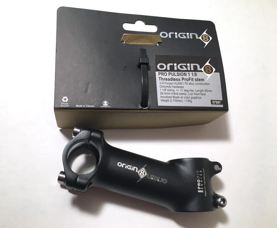 Origin 8 Pro Fit Threadless Stem New NOS 1 1/8", 26.0mm, +/- 17, 90mm, 135g - Image 2 of 2