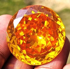 155 Ct Yellow Color Natural Quality AAA HUGE Zircon Round Cut Loose Gemstone