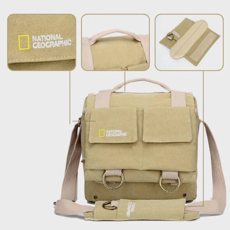 National Geographic Compact Camera Canvas Safari Khaki Messenger Bag NG 2345 - Image 2 of 3