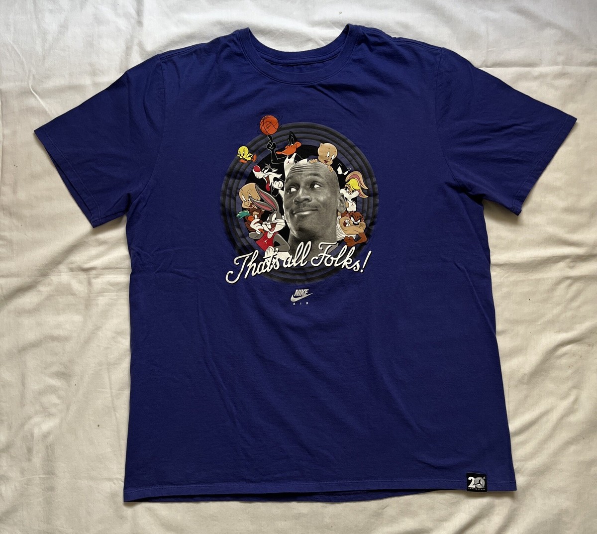 Men's XL Nike Air Jordan That's All Folks Graphic Looney