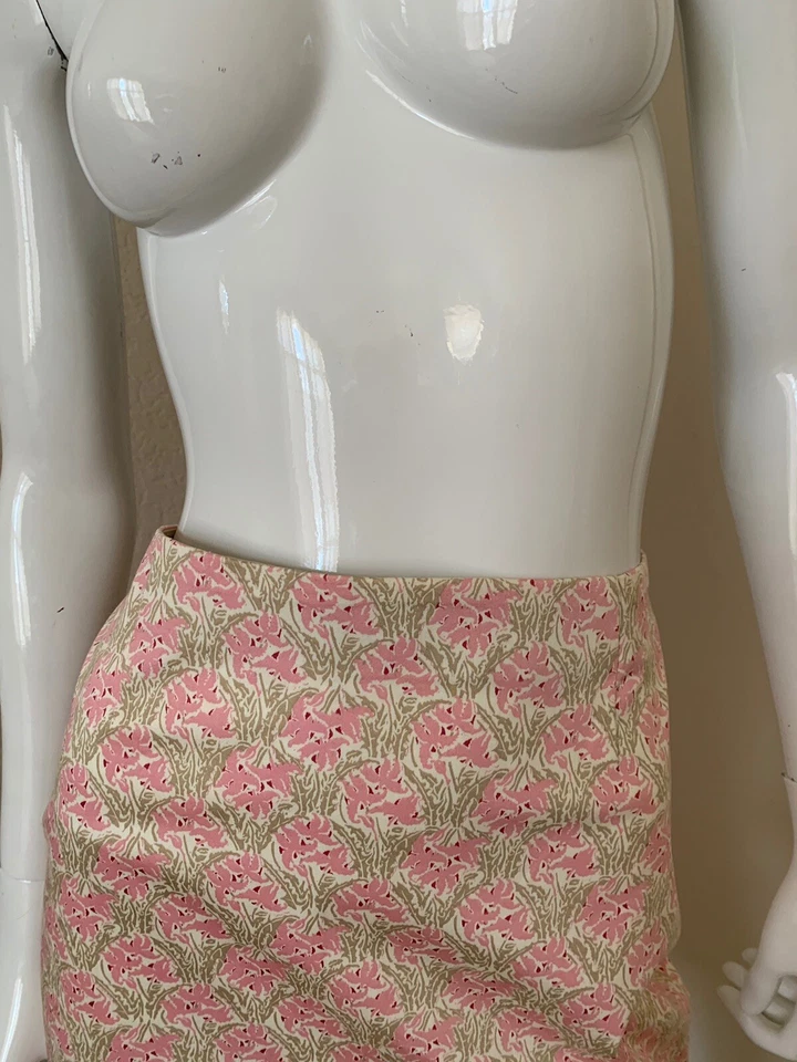 Max Studio ¡NUEVO! Falda recta lápiz cremallera lateral floral crema/rosa/beige S Foto 2 de 4