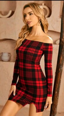 plaid print bodycon dress SHEIN Qutie Buffalo Plaid Print Cami Bodycon Dress