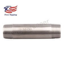 3/4'' NPT x 3/4" NPT Male Threaded Nipple SS304 Pipe Coupling Fitting 16" Length