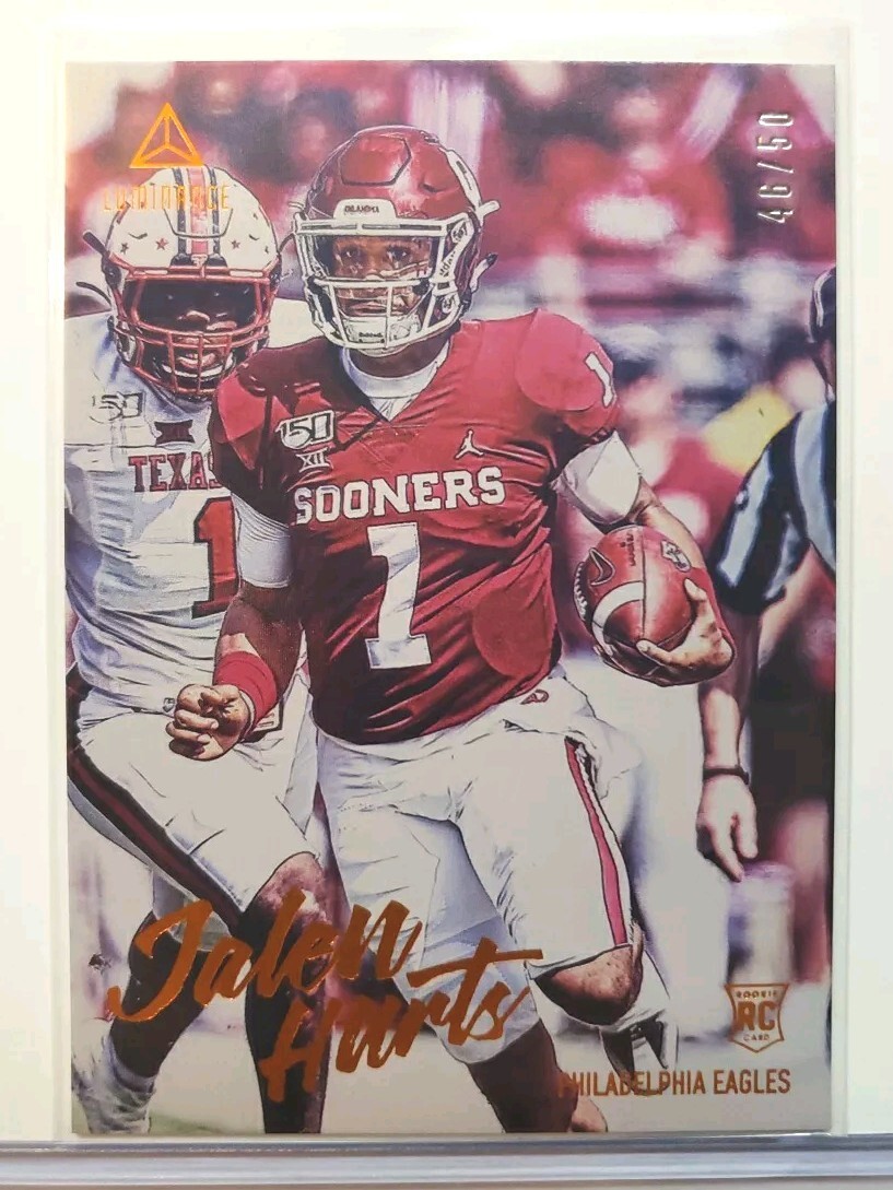 2020 Luminance Jalen Hurts /50 Orange Parallel Rookie RC Eagles #109