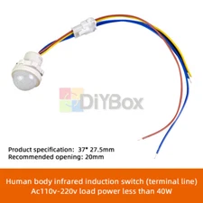 LED PIR Infrared Motion Sensor Detection Auto Sensor Light Switch Lamp AC110-240