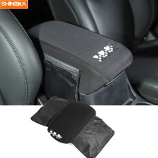 Black Center Console Armrest Box Cover Pad W Bags For Jeep Cherokee 2014-2019 Black Center Console Armrest Box Cover Pad W Bags For Jeep Cherokee 2014-2019