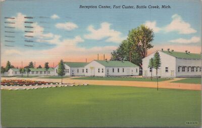 Postcard Reception Center Fort Custer Battle Creek MI 