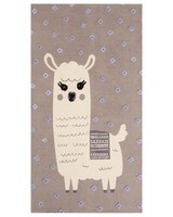 Kinderteppich Baumwolle Braun 80 X 150 Cm Lama Motiv FüR Kinderzimmer Lubuk