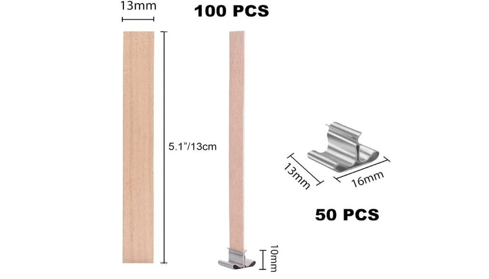 230 PACK Wooden Wicks Kit Natural Crackling Wood Wicks for DIY Candle Making NEW - Image 3 of 4