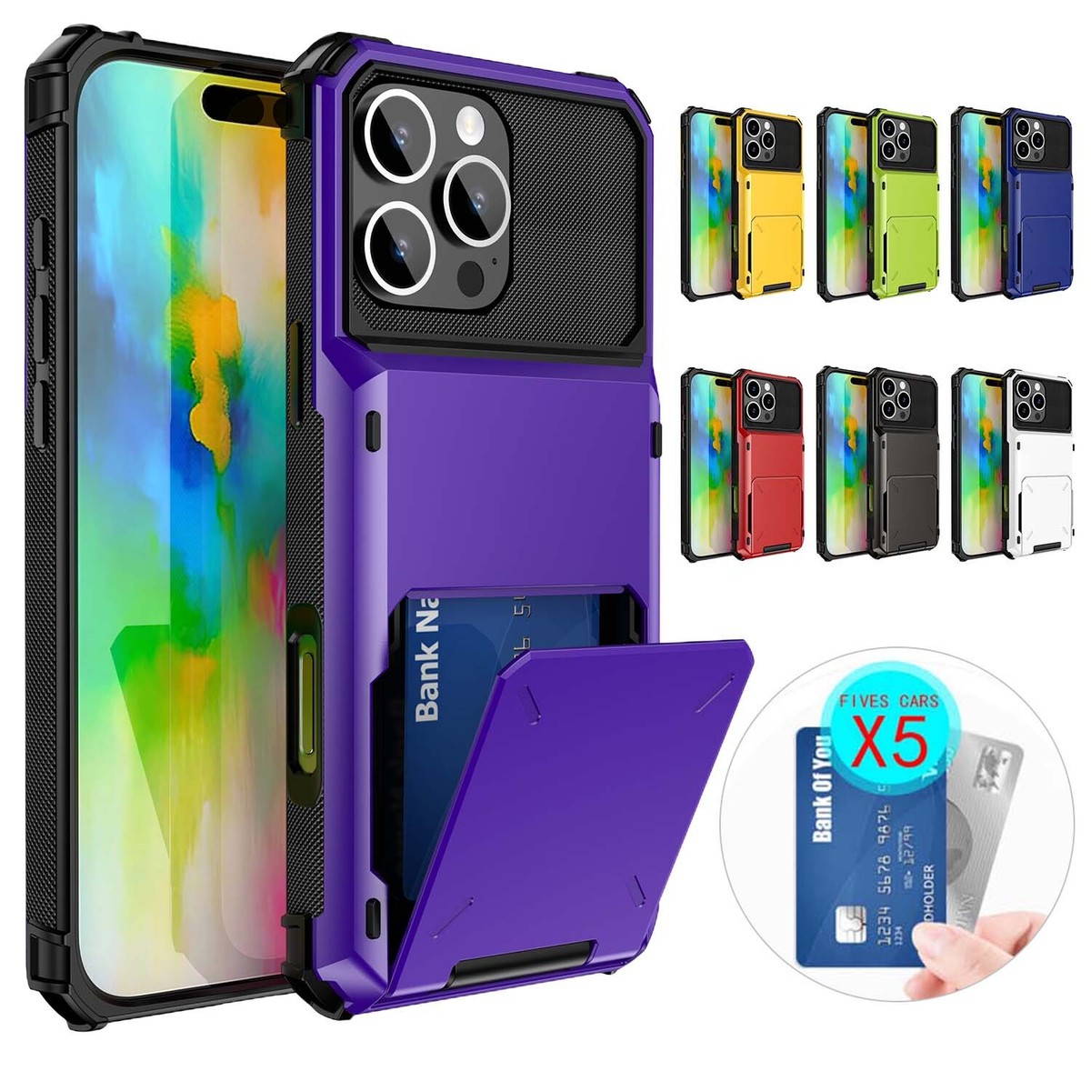 Apple Bank Custodia Portafoglio Per IPhone 11-16 Pro Max Antiurto Pelle - Foto 3