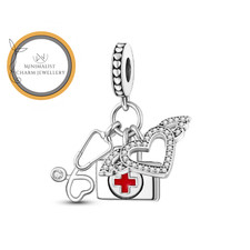 Alas de Ángel Corazón, Estetoscopio Cuelga Dije para Pulsera, Dije de Enfermera