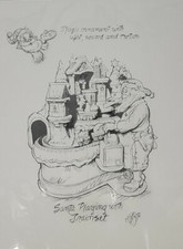 Hallmark Keepsake Ornament Club Exclusive Ken Crow Print Santa Playing With...