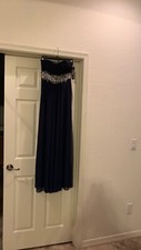 Brand new with tags Sequin Hearts beautiful navy blue strapless gown size 5