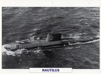 1954 USS NAUTILUS (SSN-571) Atom-U-Boot / Kriegsschiff Foto Maxi Karte /