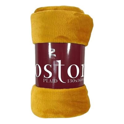 Boston Plaid O Coperta In Pile Flannel - Tinta Unita Beige - Morbida E Lavabile - 3 Misure: 130x160, 150x200, 200x240 Cm - 3