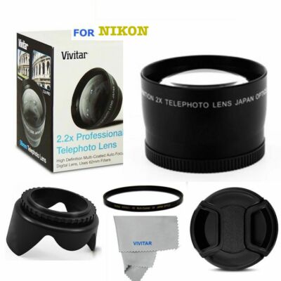 SPORTS ACTION LENS +UV FILTER+HOOD CAP FOR NIKON D3000 D3100 D3200 D3300  D5000