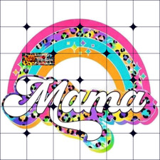 Sublimation Print Mama Rainbow Animal Print Ready to Press Heat Transfer