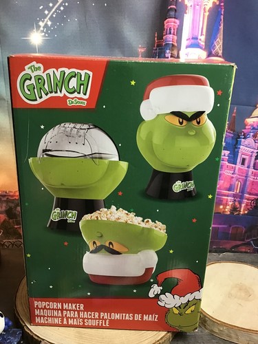 Dr. Seuss der Grinch Weihnachtsmütze Popcornmaschine abnehmbarer Baldachin und Butterwärmer