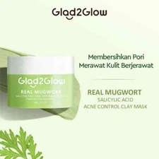 GLAD2GLOW Mugwort Salicylic Acid Anti-Aging Acne Redness Pores Dull Skin 30g
