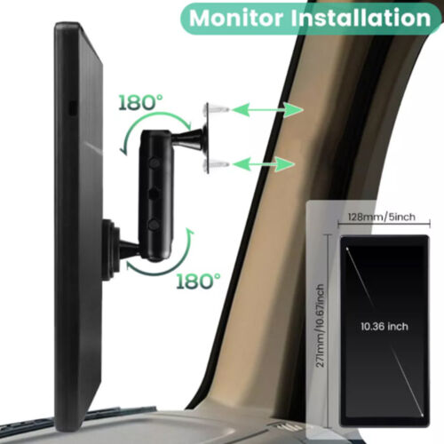 10.36" Monitor R L Side Electronic Rear View Mirror Camera For Side Blind Areas - Picture 4 of 13